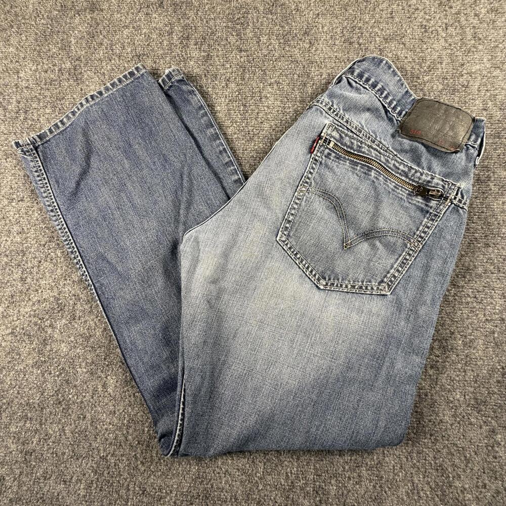 Levis‎ 514 Straight Fit Jeans Mens 36x32 Blue Denim Zipper Back Pockets #1002